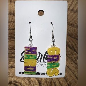 Mardi Gras COLORS Statement Earrings